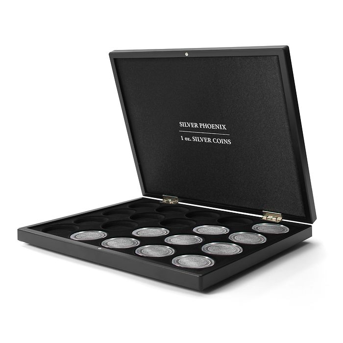Volterra Uno - Coffret numismatique pour 20 pièces d’argent „Silver Phoenix“ en capsules