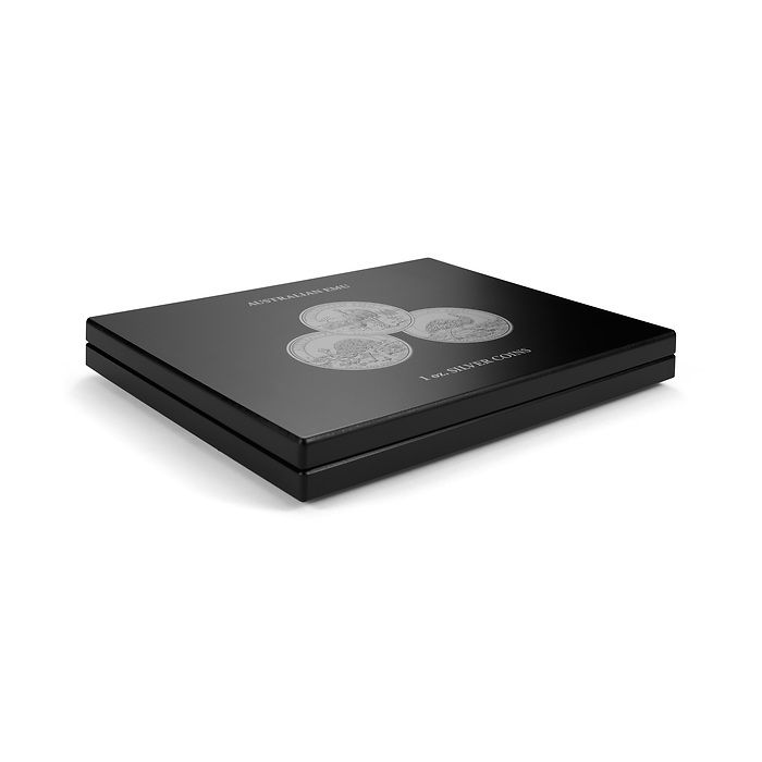 Volterra Uno - Coffret pour 20 pièces argent »Australian Emu«, en capsules d'origine