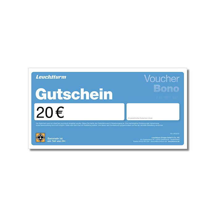 bon cadeau Leuchtturm 20 Euro