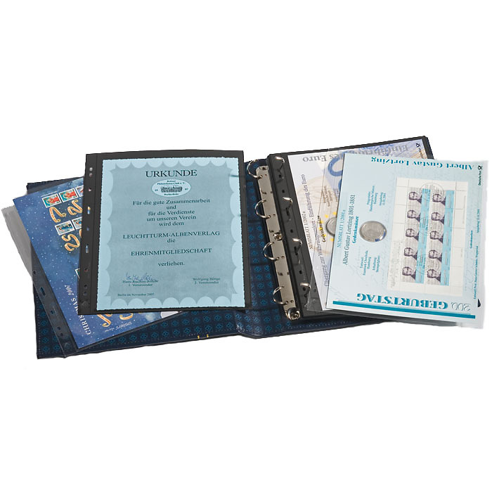 Reliure à anneaux Grande, design classique avec étui de protection
