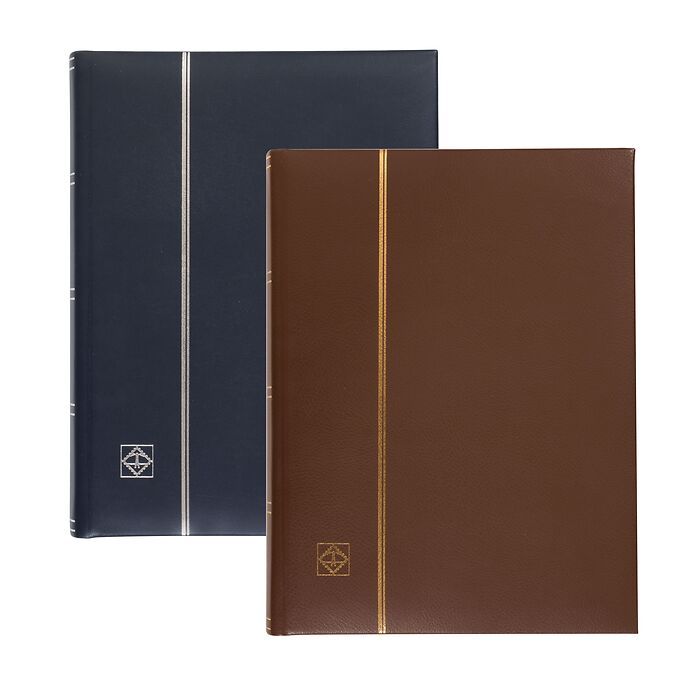 Classeur à bandes Leder, A4, 64 pages noires, couverture ouatinée en cuir véritable