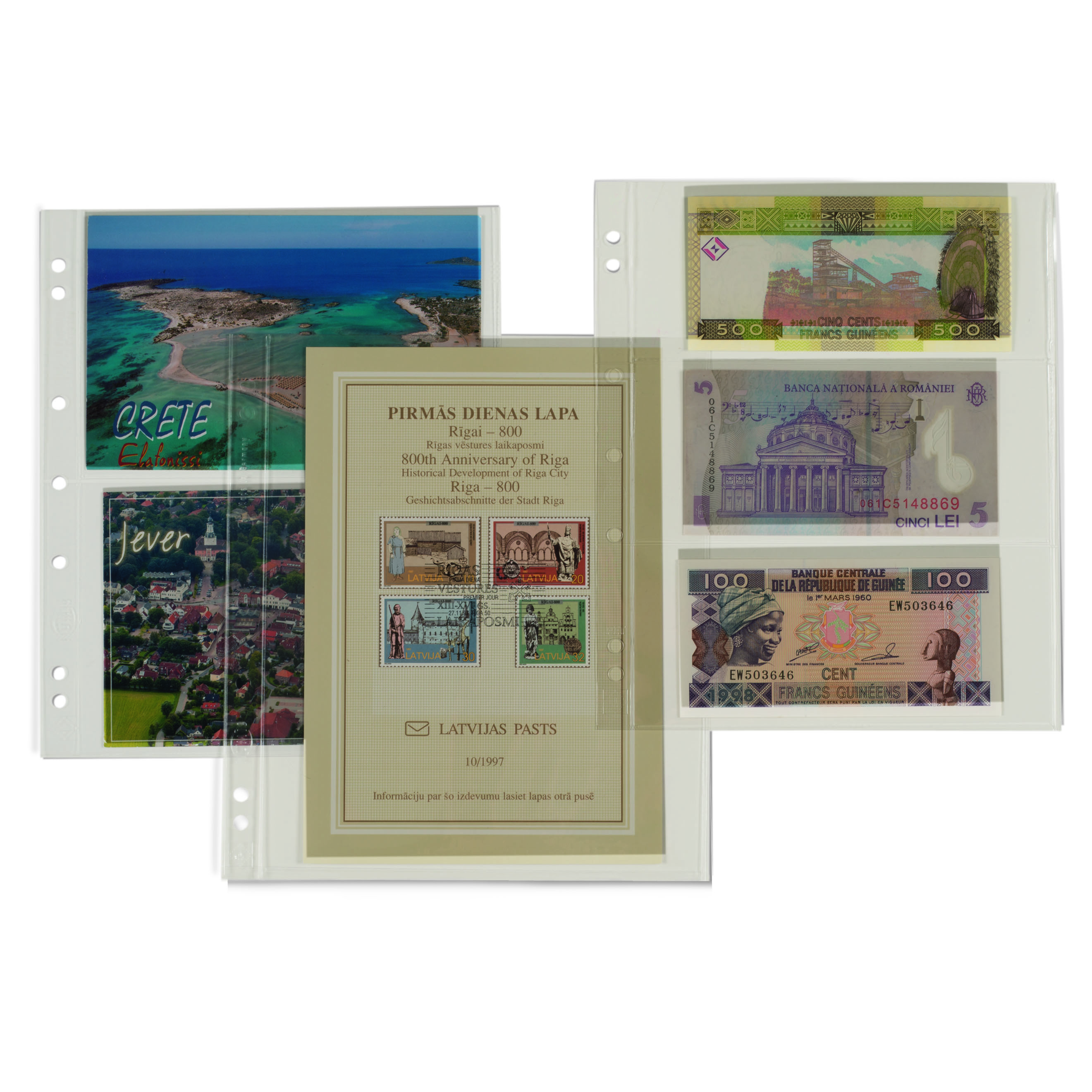 FEUILLES NUMISMATIQUES VISTA EURO NEUTRES POUR 2 SERIES PAR FEUILLE