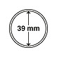 Capsules pour pièces de monnaie diamètre intérieur 39 mm