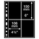 Pochettes plastiques Grande, 4 Compartiments pour cartes postales, noir