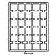 Médaillier MB 30 Compartiments carrés 38 x 38 mm, teinte fumée  avec plateau noir