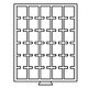 Médaillier MB 30 Compartiments carrés 38 x 38 mm, teinte fumée  avec plateau noir